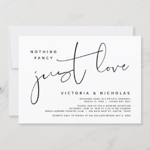 Invitación Nada elegante, solo amor, fiesta de boda íntima