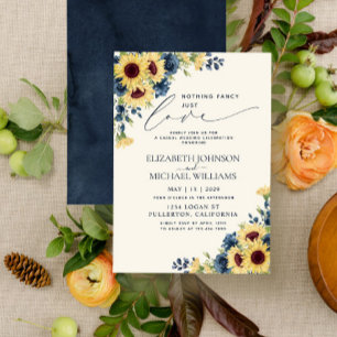 Invitación Nada Elegante Solo Amor Girasol Azul Boda