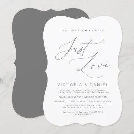 Invitación Nada Elegante Solo Amor, Gris Oscuro, Boda Fugaz