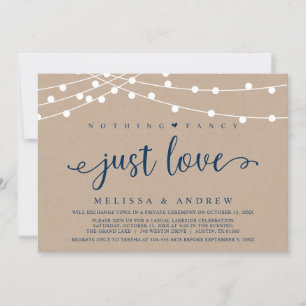 Invitación Nada Elegante, Solo Amor, Huida de Boda Kraft 