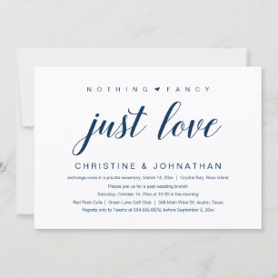 Invitación Nada Elegante, Solo Amor, Huida de Novios, Azul Ma