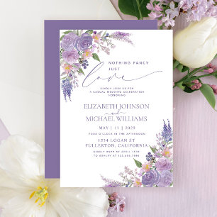 Invitación Nada Elegante Solo Amor Lila Lavanda Boda