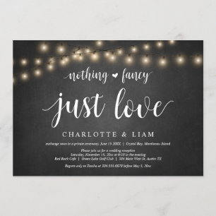 Invitación Nada Elegante, Solo Amor, Luces de Cadena, Fuga