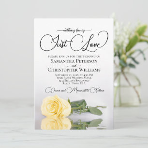Invitación Nada Elegante Solo Amor Miel Amarilla Rosa Boda