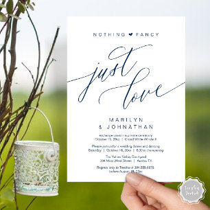 Invitación Nada Elegante Solo Amor Minimalista Cena de Boda