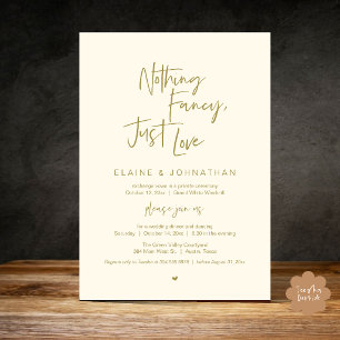 Invitación Nada Elegante Solo Amor Moderno Minimalista Casual