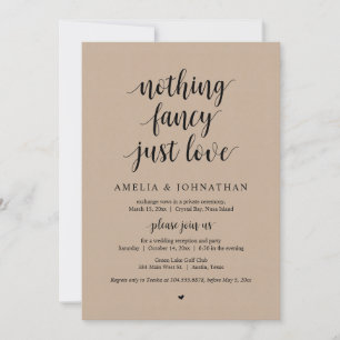 Invitación Nada Elegante Solo Amor, Negro, Fiesta de Boda Fug