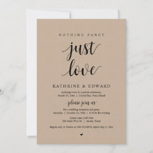 Invitación Nada Elegante Solo Amor, Negro, Fiesta de Elogio