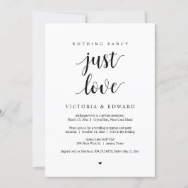 Invitación Nada Elegante Solo Amor, Negro, Fiesta de Elopamie