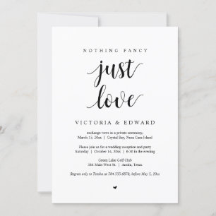 Invitación Nada Elegante Solo Amor, Negro, Fiesta de Elopamie