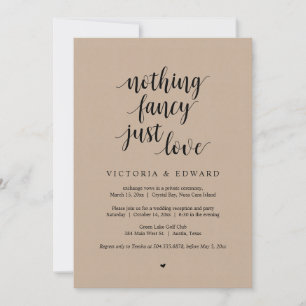 Invitación Nada Elegante Solo Amor, Negro, Fiesta de Evasión
