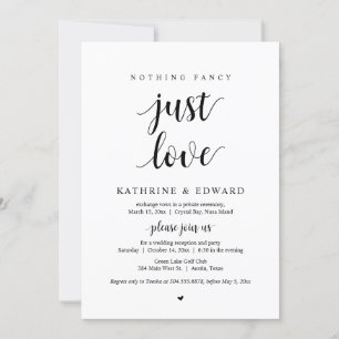 Invitación Nada Elegante Solo Amor, Negro, Fiesta de Evasión