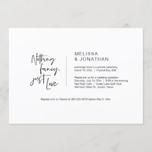 Invitación Nada Elegante, Solo Amor, Negro, Fuga