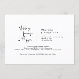 Invitación Nada Elegante, Solo Amor, Negro, Fuga