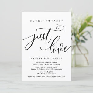 Invitación Nada Elegante, Solo Amor, Negro, Huida de Novios