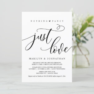 Invitación Nada Elegante, Solo Amor, Negro, Huida de Novios