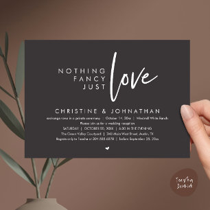Invitación Nada Elegante, Solo Amor, Recepción de Boda Modern