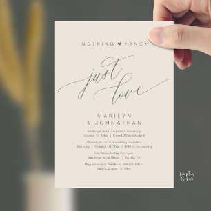 Invitación Nada Elegante Solo Amor Recepción de Boda Moderna