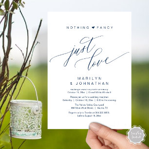 Invitación Nada Elegante Solo Amor Recepción de Boda Moderna