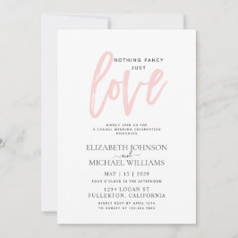 Invitación Nada Elegante Solo Amor Rosa Casual Boda