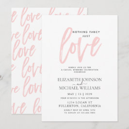 Invitación Nada Elegante Solo Amor Rosa Casual Boda