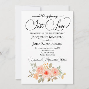 Invitación Nada Elegante Solo Amor Rosa Melocotón Pálido