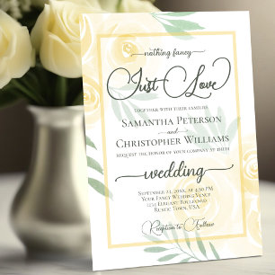 Invitación Nada Elegante Solo Amor Rosas Amarillas Boho Boda