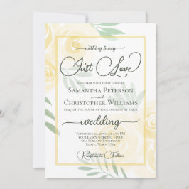 Invitación Nada Elegante Solo Amor Rosas Amarillas Boho Boda