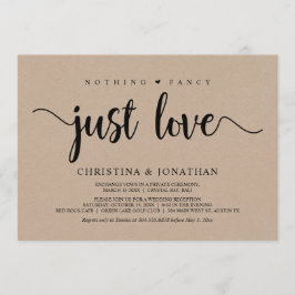 Invitación Nada Elegante, Solo Amor, Rustico kraft, Huida