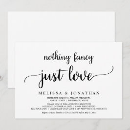 Invitación Nada Elegante Solo Amor, Rústico Mínimo Simple