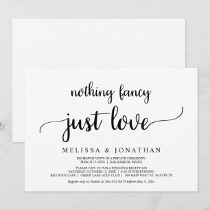 Invitación Nada Elegante Solo Amor, Rústico Mínimo Simple