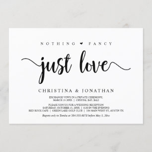 Invitación Nada Elegante, Solo Amor, Rústico Moderno, Huida