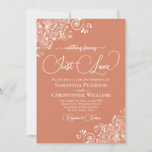 Invitación Nada Elegante Solo Amor Terracota Coral Boda
