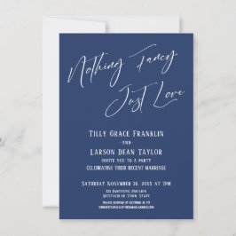 Invitación Nada elegante, solo amor Tipografía elegante Azul 