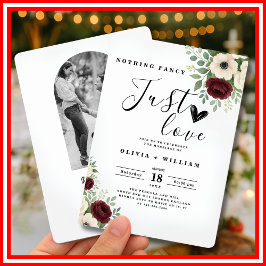 Invitación Nada Elegante Solo Amor Verde Salvia FOTO Boda