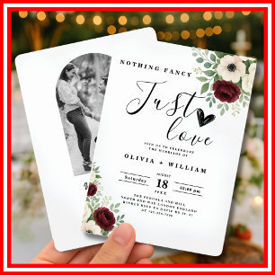 Invitación Nada Elegante Solo Amor Verde Salvia FOTO Boda