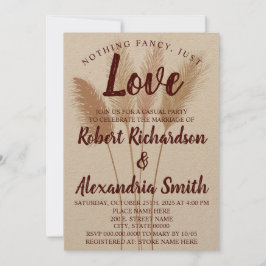 Invitación Nada elegante, solo boda de amor con hierba de Pam