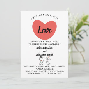 Invitación Nada elegante, solo boda de amor de pareja que se