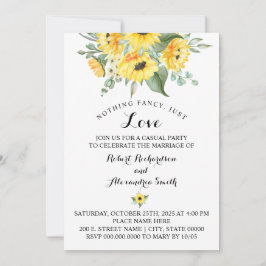 Invitación Nada Elegante Solo Boda de Amor Girasoles