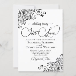 Invitación Nada Elegante Solo Boda en Blanco y Negro con Amor