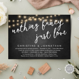 Invitación Nada Elegante, Solo Cena de Boda Rústica Amor