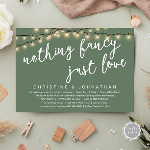 Invitación Nada Elegante, Solo Cena de Boda Rústica Amor