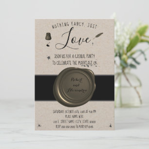 Invitación Nada elegante, solo elopement de pluma y tintero d