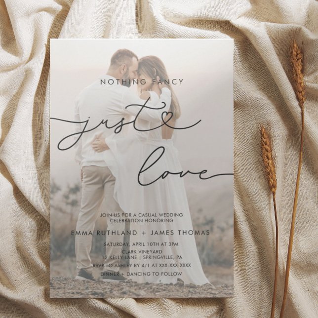Invitación Nada escrito a mano Fancy Just Love Boda (Subido por el creador)