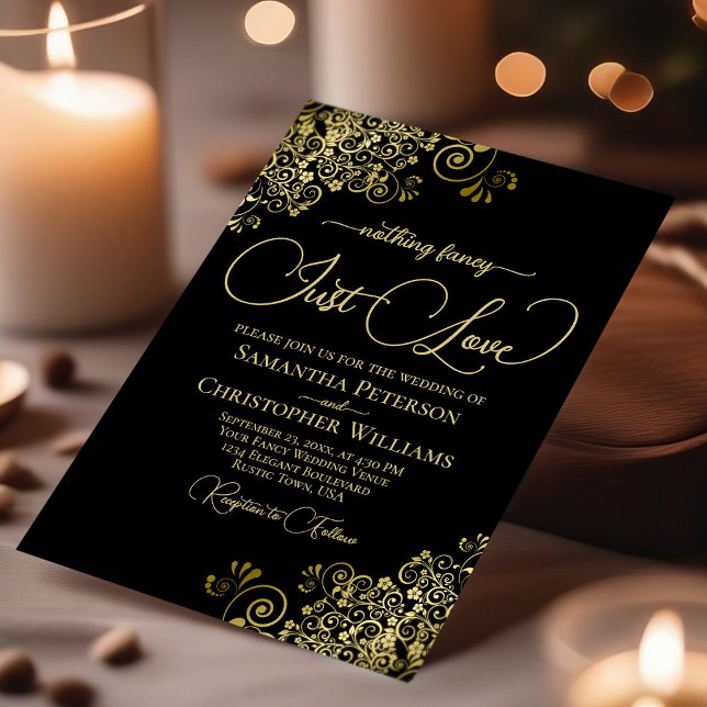 Invitación Nada Fancy Ama A Lacy Gold Y A Black Boda (Subido por el creador)