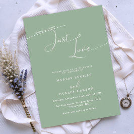 Invitación Nada Fancy Ama A Sage Green Minimal Boda