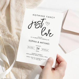 Invitación Nada Fancy Ama Al Boda Blanco Negro