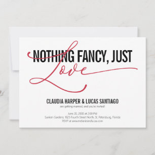 Invitación Nada Fancy Ama Al Boda Casual