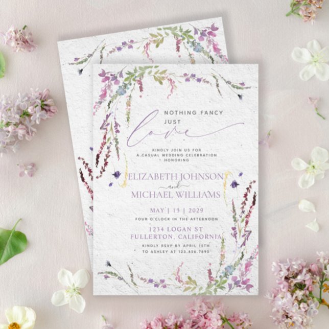 Invitación Nada Fancy Ama Al Boda Casual Floral (Subido por el creador)