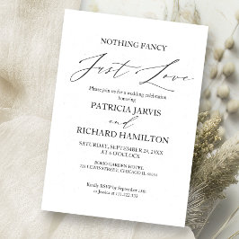 Invitación Nada Fancy Ama Al Boda Íntimo